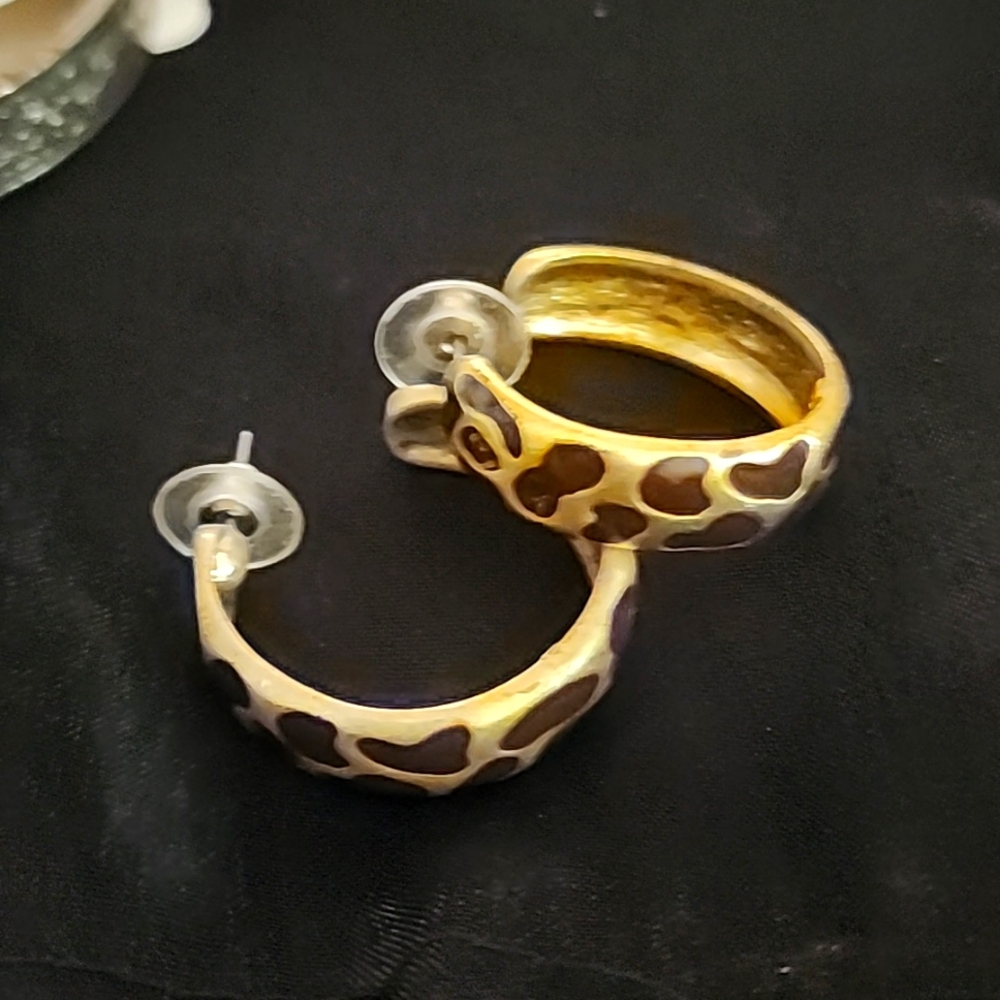 Chicos Leopard Design Earrings